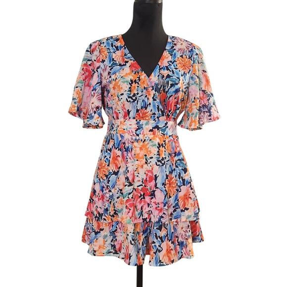 UMGEE Floral Romper with Tie Waist, Size Small - Picture 1 of 13